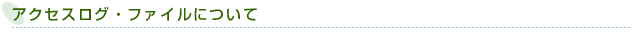 アクセスログ・ファイルについて
